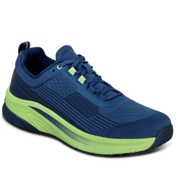 Orthofeet Men's Race Athletic Sneakers Blue / Green - Picture 1 of 6